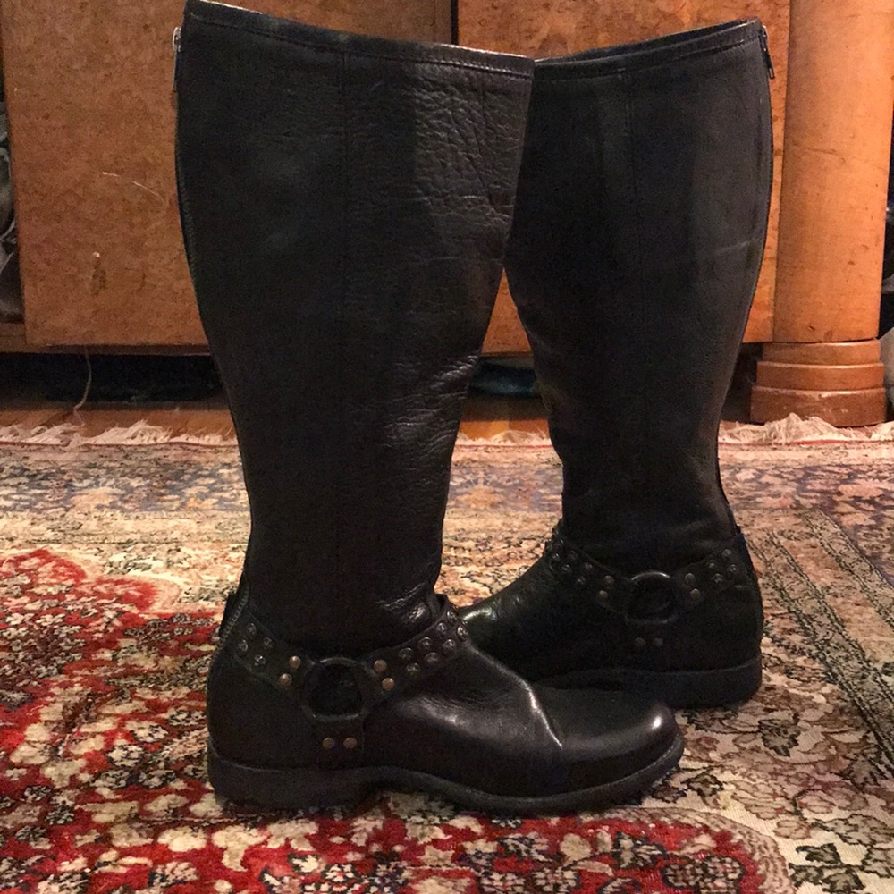 Frye Phillip Studded Harness Leather Boots - Picture 5 of 8